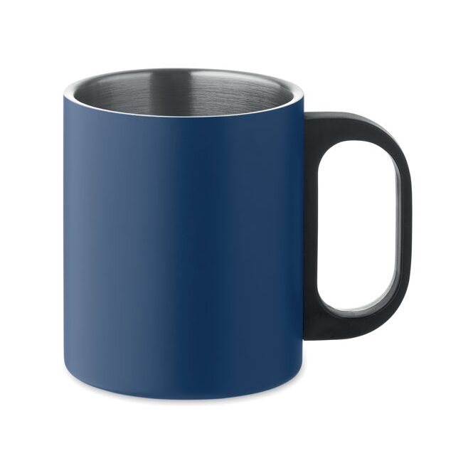 Firmengeschenk Doppelwandiger Becher mit Gravur – 300 ml – Marineblau – isolierter Kaffeebecher für Büro und Konferenzen