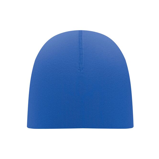 Werbeartikel Mütze MO6645-70 – königsblau – mit Logodruck 190 g/m² Baumwoll-Mix moderner Beanie für Mitarbeiter und Kunden