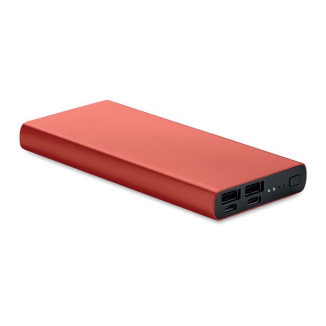 Premium-Werbeartikel Powerbank MO6770 – bordeaux – lasergraviert 10.000 mAh 18W USB-C für das Mitarbeiter-Onboarding