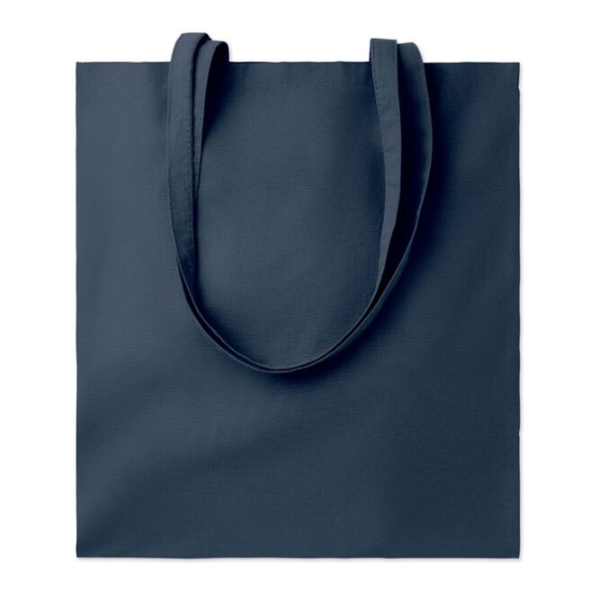Kundengeschenk Einkaufstasche Organic Cotton – marineblau – mit individuellem Logodruck 180 g/m² langer Henkel nachhaltiger Jutebeutel