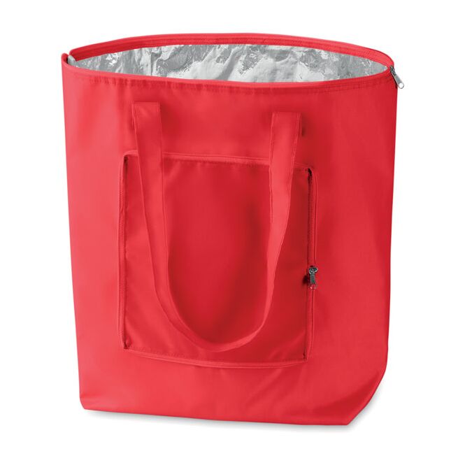 Werbeartikel faltbare Kühltasche mit Logodruck – Rot – isolierte Tasche für Lebensmittel