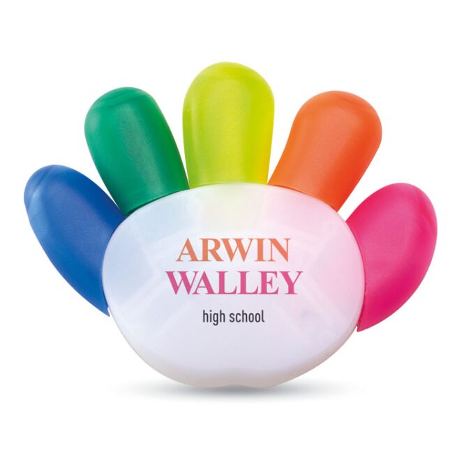 Werbeartikel Hand-Textmarker mit Logodruck – Bunt – bunte Textmarker für Messen und Büro