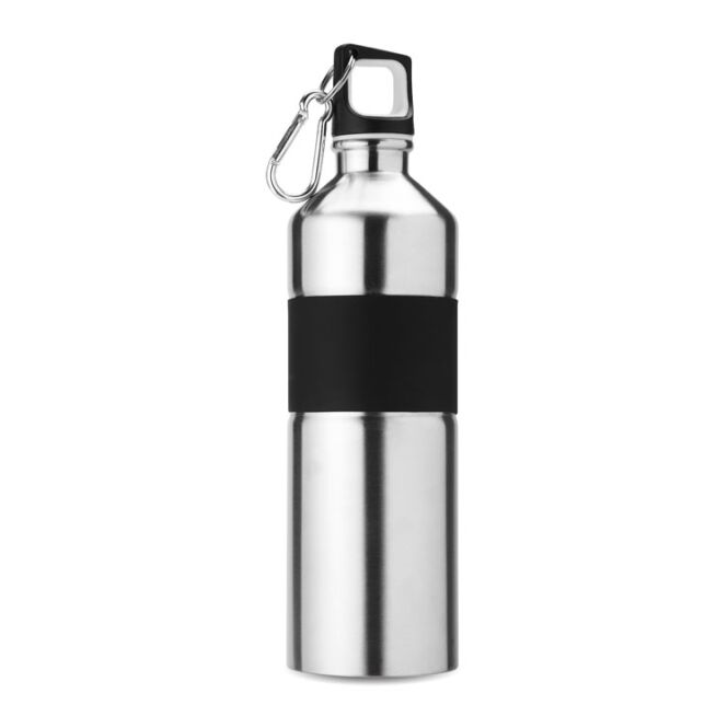 Werbeartikel Edelstahl Trinkflasche mit Gravur – Mattsilber – 750 ml Isolierflasche für Unternehmen