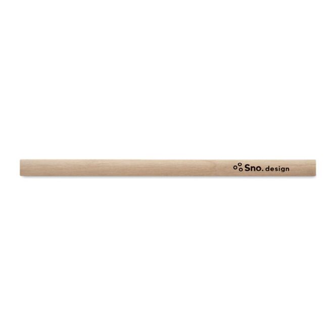 Streuartikel Zimmermanns-Bleistift mit Lineal – holzfarben – mit Logo bedruckt mit aufgedrucktem 14cm Lineal für Handwerker