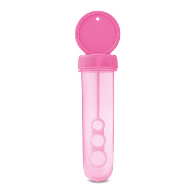 Giveaway Seifenblasen-Stift – fuchsia – mit Logodruck 30ml handlicher Spielzeug-Artikel ideal für Messen & Events