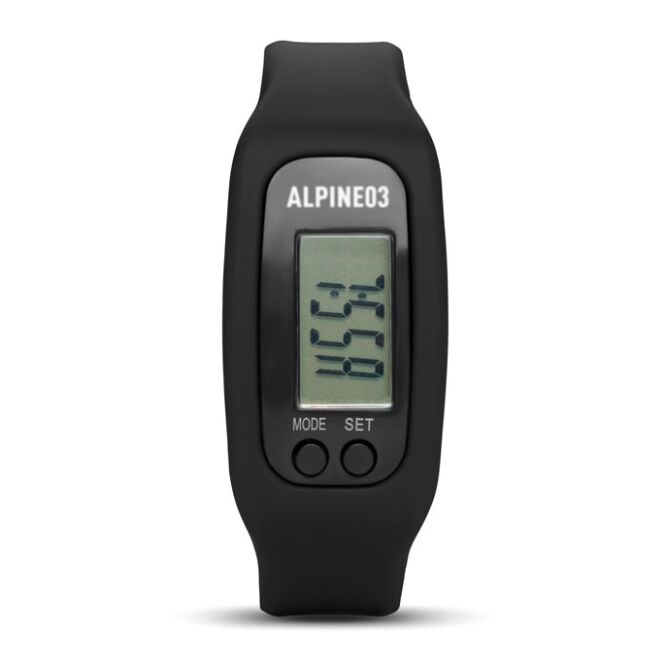 Mitarbeitergeschenk Fitnessarmband – schwarz – individuell bedruckbar mit Schritt- & Kalorienzähler, smarter Aktivitätstracker