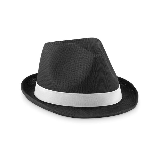 Mitarbeitergeschenk Hut schwarz – mit Logo bedruckt hochwertiger Sonnenschutz für Firmenevents und Marketing-Aktionen