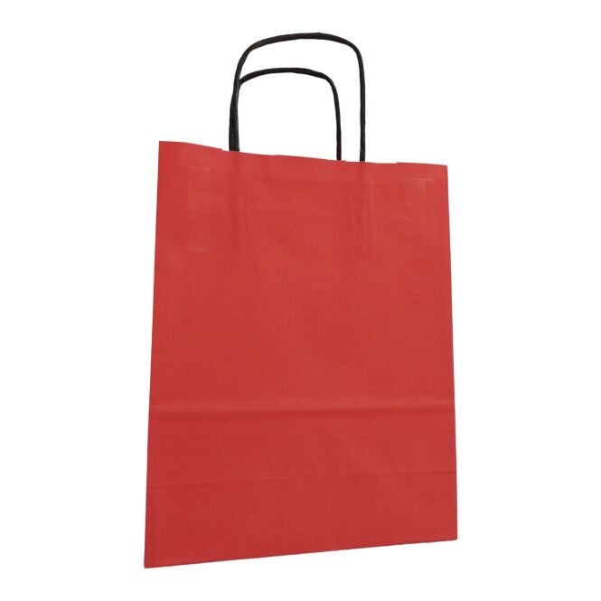 Messeartikel Papiertüte Krafttasche – rot – mit individuellem Logodruck 32x12x40 cm elegante Geschenktüte als edle Verpackung für Kundenpräsente