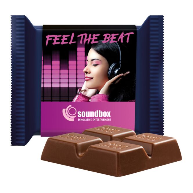 Firmengeschenk Ritter Sport Mini mit Logodruck – klimaneutrale Schokolade für geschäftliche Anlässe und Büro