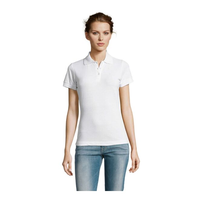 Corporate Fashion Damen Poloshirt SOL'S PRIME – weiß – mit hochwertigem Stick Gr. L