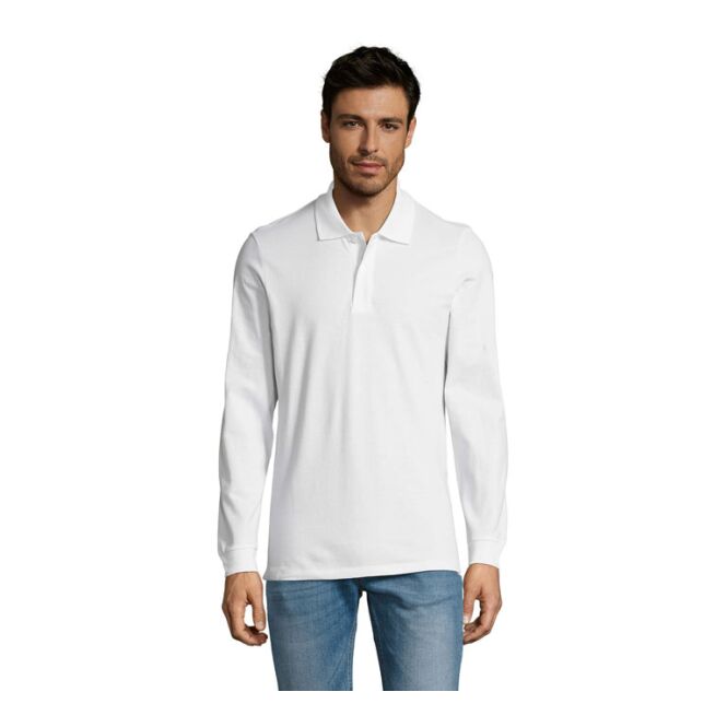 Corporate Fashion SOL'S PERFECT Herren Langarm-Polo – weiß – mit hochwertigem Stick Gr. XL
