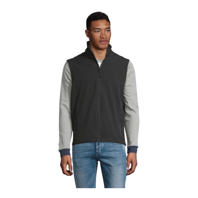 Corporate Fashion Softshell-Weste SOL'S RACE BW – schwarz – mit hochwertigem Stick Gr. S