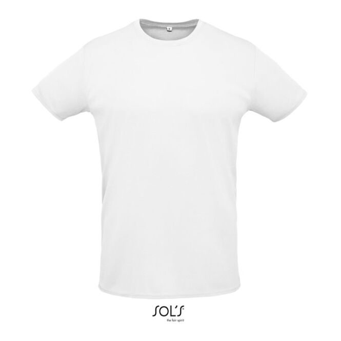 Werbeartikel Funktions-T-Shirt SOL'S SPRINT – weiß – mit Logo bedruckt 100% Polyester Piqué 130g Gr. XL