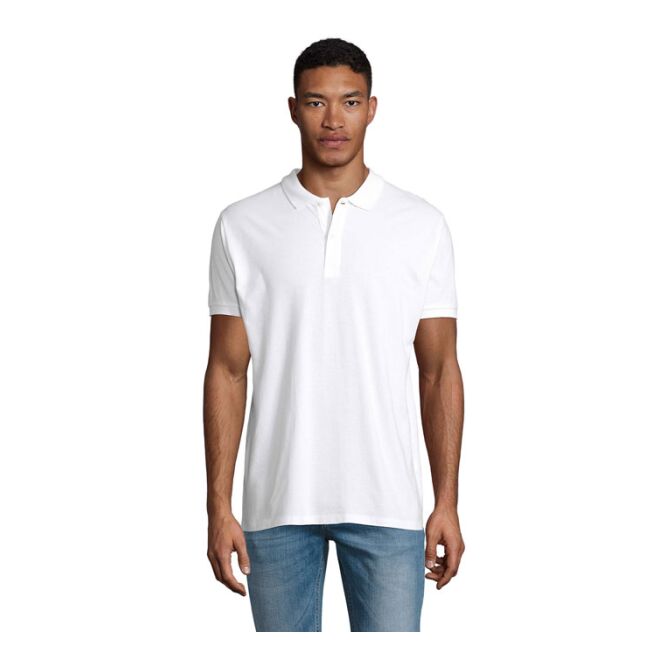Corporate Fashion Herren Poloshirt SOL'S PLANET – weiß – mit nachhaltigem Bio-Baumwoll-Stick Gr. M