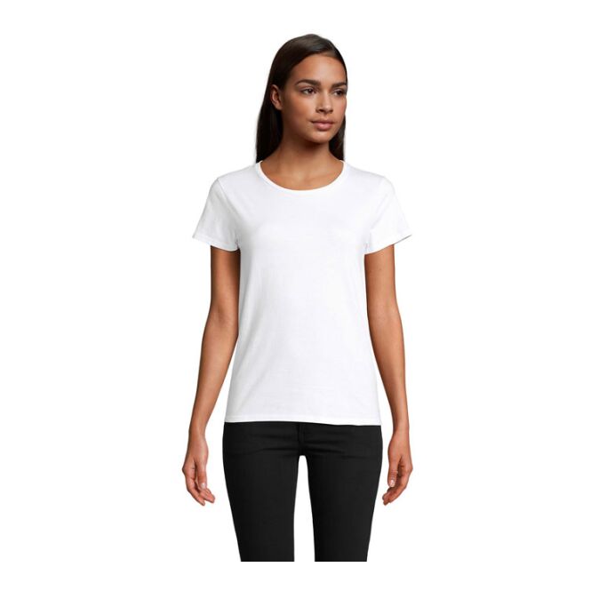 Corporate Fashion T-Shirt SOL'S CRUSADER WOMEN – weiß – nachhaltig mit Logo bedruckt Gr. XXL