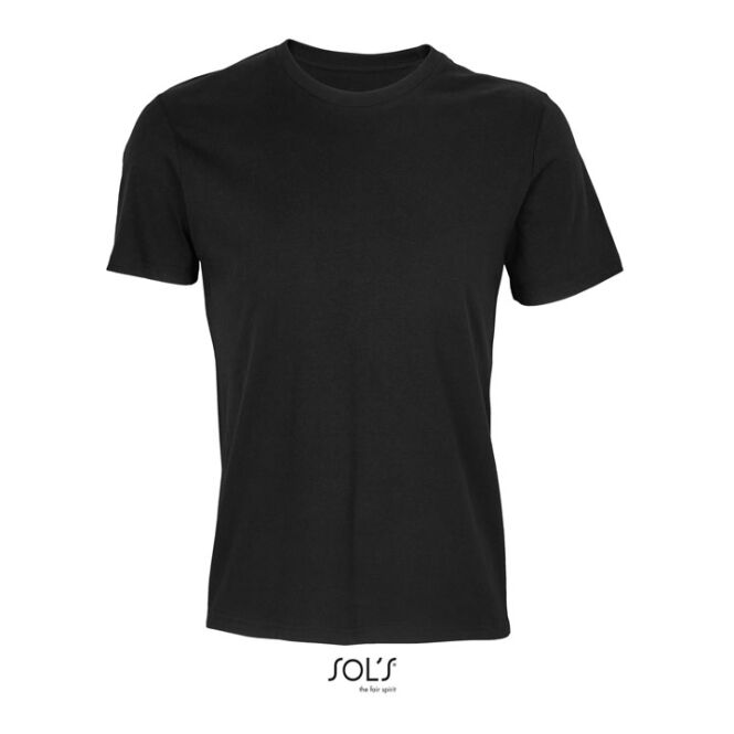 Firmenkleidung T-Shirt SOL'S ODYSSEY – schwarz – nachhaltig mit Logo bedruckt Gr. M