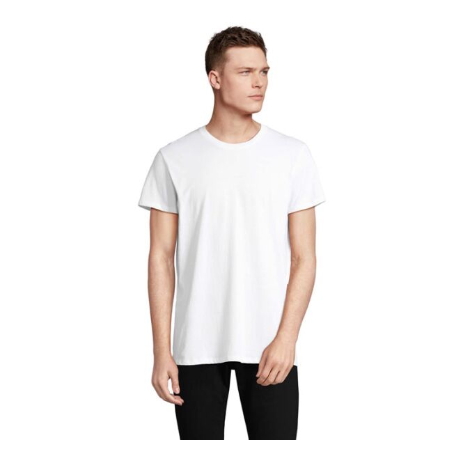 Werbeartikel T-Shirt SOL'S RE CRUSADER – weiß – nachhaltig mit Logo bedruckt Gr. XS