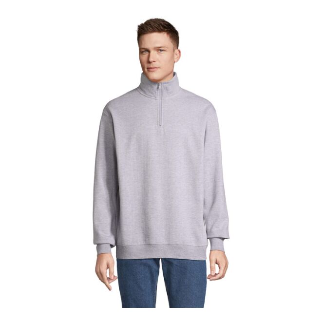 Mitarbeitergeschenk SOLS CONRAD Sweatshirt mit Logostick – GRS zertifiziert XS – Grau melange – Hochwertiger Firmenpullover für Business