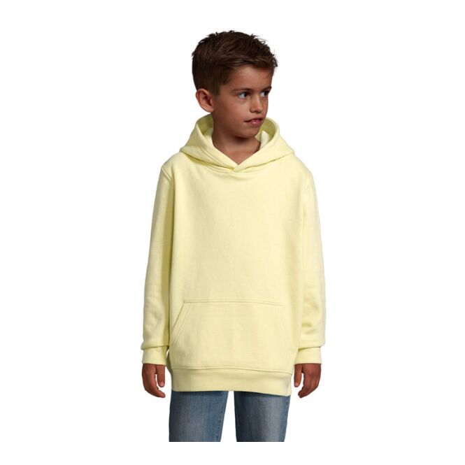 Teamkleidung Hoodie SOL'S CONDOR KIDS – hellgelb – nachhaltig mit Logo bedruckt Gr. 3XL