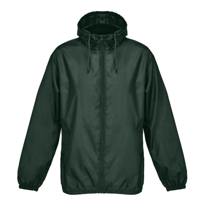 Arbeitskleidung Windbreaker SOL'S SHIELD – waldgrün – mit Logo bedruckt nachhaltig aus recyceltem Polyester Gr. XS