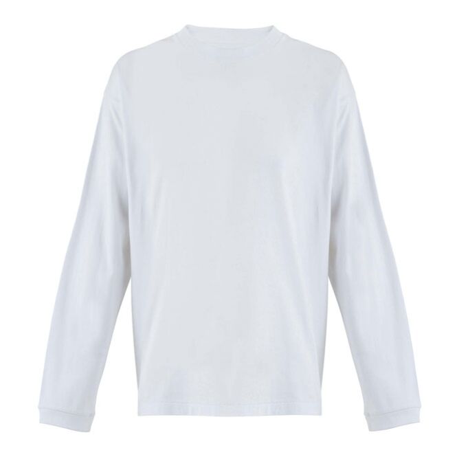 Werbeartikel Legacy LSL T-Shirt von SOL'S – weiß – mit Logo bedruckt, nachhaltig aus recycelter Baumwolle, Gr. XS