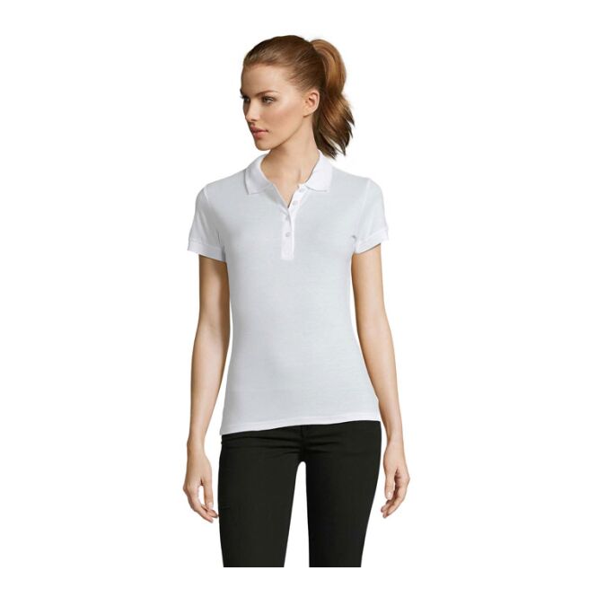 Corporate Fashion SOL'S PASSION Damen Polo – weiß – mit hochwertigem Stick Gr. XXL