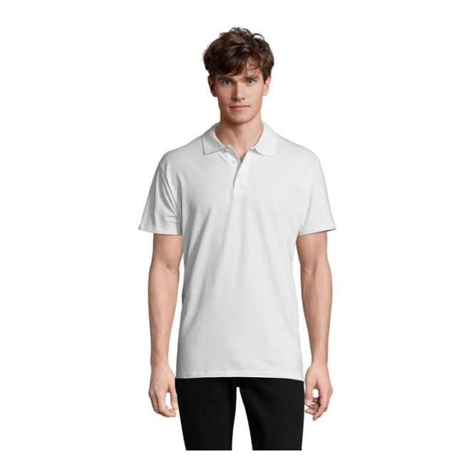 Corporate Fashion Poloshirt SOL'S SPRING II – weiß – mit hochwertigem Stick Gr. S