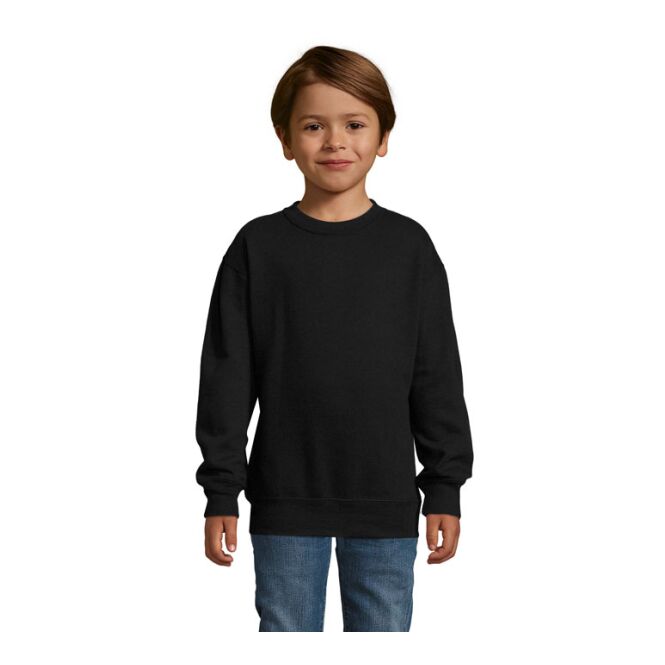 Werbeartikel Sol's New Supreme Kinder-Sweatshirt mit Logodruck – 3XL – Schwarz – bequeme Firmenbekleidung für Schule und Freizeitveranstaltungen
