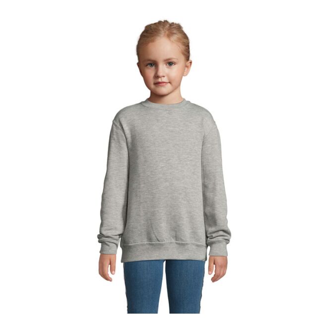 Werbeartikel Sweatshirt Sol's New Supreme – grau melange – mit Logo bedruckt Gr. 3XL
