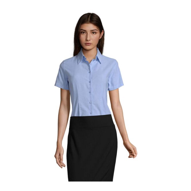 Corporate Fashion Damen-Oxfordhemd SOL'S Elite – himmelblau – mit hochwertigem Stick Gr. M