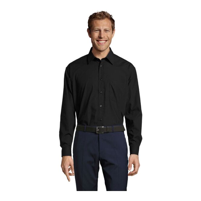 Corporate Fashion SOL'S Baltimore Herrenhemd – schwarz – mit hochwertigem Stick Gr. M