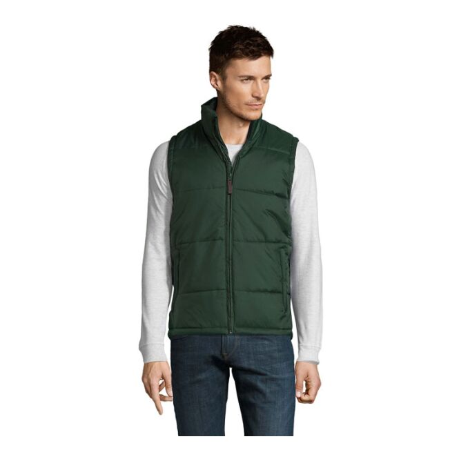 Arbeitskleidung Bodywarmer SOL'S WARM – waldgrün – mit hochwertigem Stick, 100% Polyamid, 2 Seitentaschen mit Reißverschluss, Gr. S