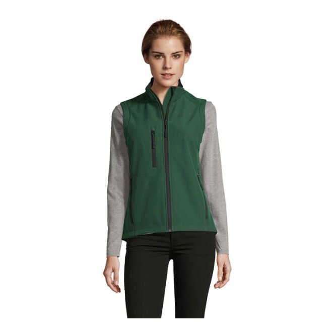 Mitarbeitergeschenk Rallye Softshellweste mit Logodruck – S – Waldgrün – atmungsaktive 3-Lagen Funktionskleidung für Firmen und Events