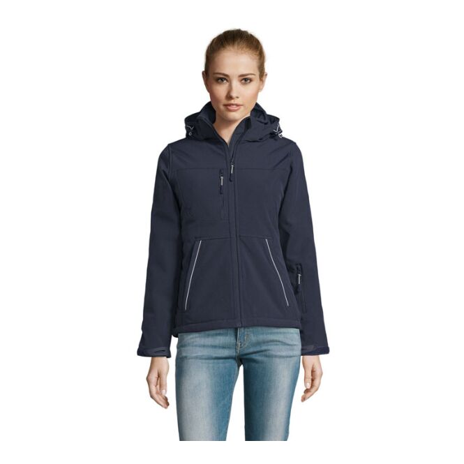 Corporate Fashion SOL'S Rock Damen-Softshellparka – französisch blau – mit hochwertigem Stick figurbetont wasserdicht Gr. XXL