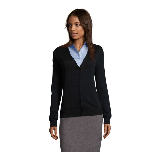 Corporate Fashion Strickjacke Sol's Golden – schwarz – mit hochwertigem Stick Gr. S