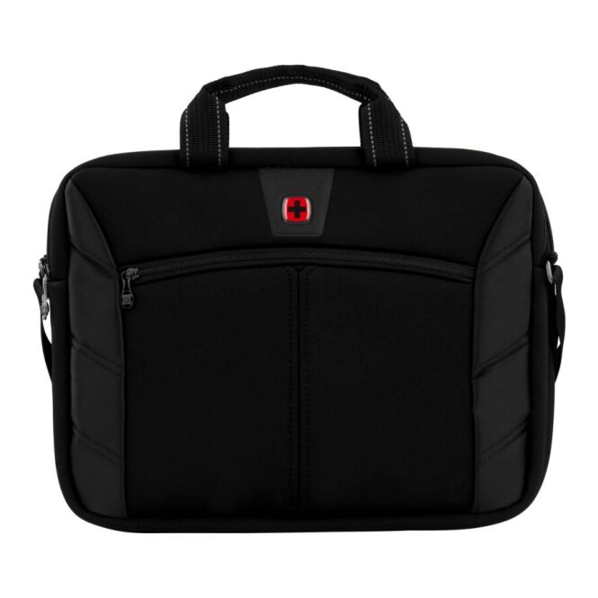 Firmengeschenk Wenger Sherpa 16 Zoll Laptop-Slimcase mit Logodruck – Schwarz – gepolsterte Transporttasche für Business und Reisen