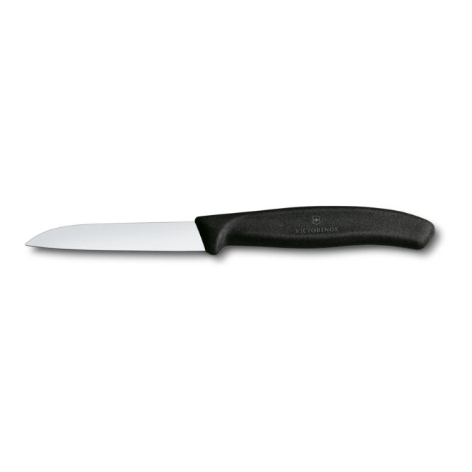 Firmengeschenk Victorinox Swiss Classic Gemüsemesser mit Ätzung auf Klinge – 8 cm Wellenschliff – scharfes Küchenwerkzeug für das Büro