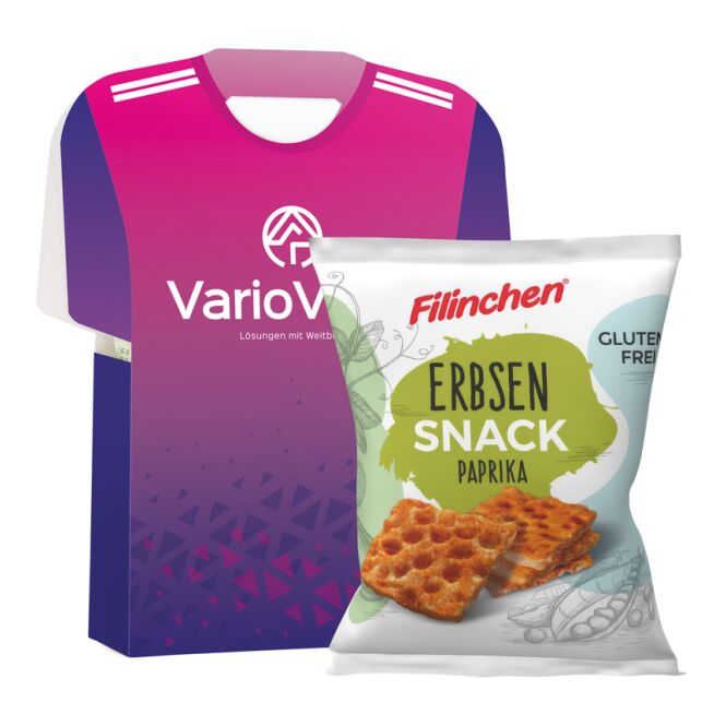 Streuartikel Trikot Box M – mit schokolade – mit individueller Banderole für Messen und Events als Werbemittel für potenzielle Kunden