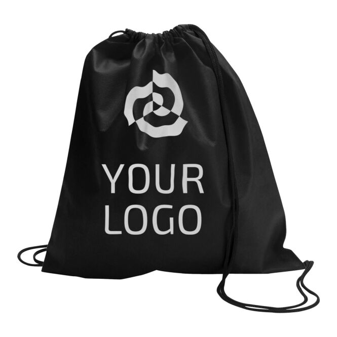 Messe-Giveaway Turnbeutel Modo mit Logodruck – Weiß – leichter Rucksack aus Non-Woven für Firmen-Events und Promotion