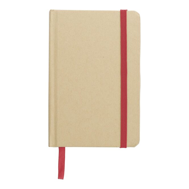 Mitarbeitergeschenk Notizbuch John – rot – mit individuellem Werbedruck aus recyceltem Karton A6 160 Seiten nachhaltiges Journal