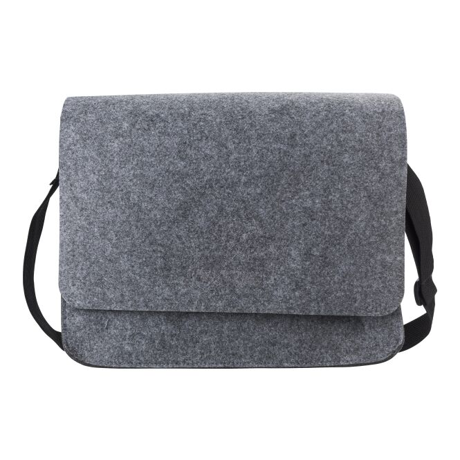 Mitarbeitergeschenk Laptoptasche Layla aus RPET-Filz mit Logodruck – Grau – 15 Zoll Computertasche für Business und Büro
