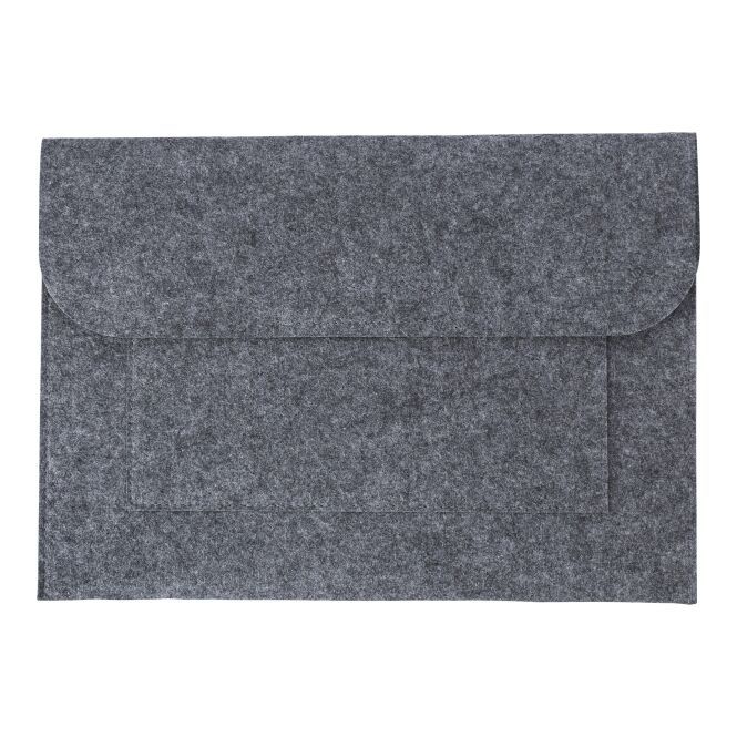 Firmengeschenk Dokumententasche Riley aus RPET mit Logodruck – Grau – nachhaltige Laptoptasche für Büro und Tagungen