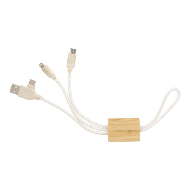 Werbeartikel USB-Ladegerät Schlüsselanhänger Keegan mit Gravur – Braun – praktisches Technik-Gadget für Messen und Büro