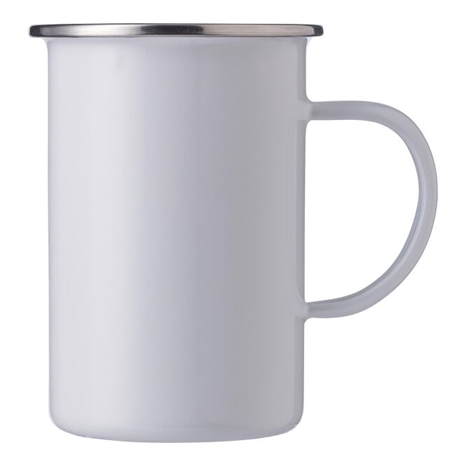 Werbeartikel Kaffeebecher Ayden – weiß – mit Logodruck 450 ml für die Büroküche