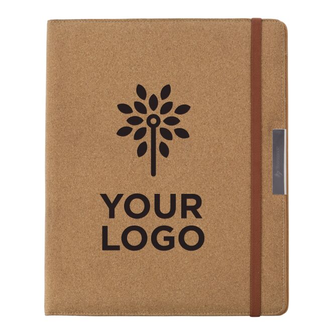 Werbeartikel Konferenzmappe Nature DIN A4 mit Logodruck – Braun – nachhaltiger Organizer für Büro und Business