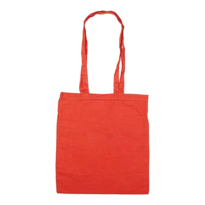 Kundengeschenk Baumwolltasche Terry – orange – mit individuellem Logodruck lange Henkel nachhaltiger Jutebeutel für Promotion-Aktionen