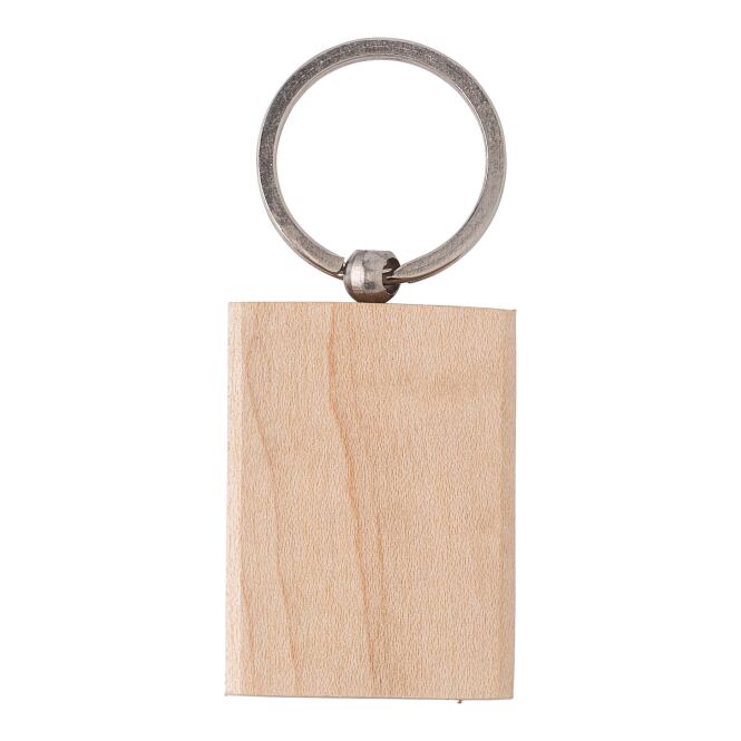 Werbeartikel Schlüsselanhänger Woody 2 mit Gravur – Braun – nachhaltiges Holzaccessoire für Messen und Kunden