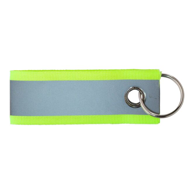Messe-Giveaway Schlüsselanhänger Aliyah mit Logodruck – Gelb – Sicherheitsanhänger aus Polyester für Firmen und Events