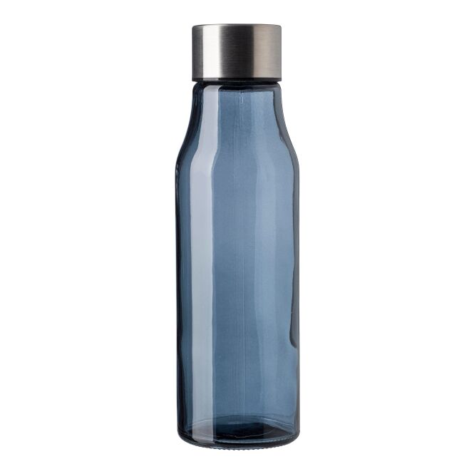 Werbeartikel Trinkflasche Andrei 500 ml mit Logodruck – Schwarz – nachhaltiges Glas-Trinkgefäß für Unternehmen und Büro