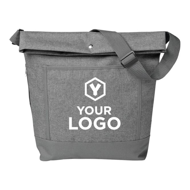 Werbeartikel Umhängetasche Berlin mit Logodruck – Grau – funktionelle Schultertasche für Messen und Büro